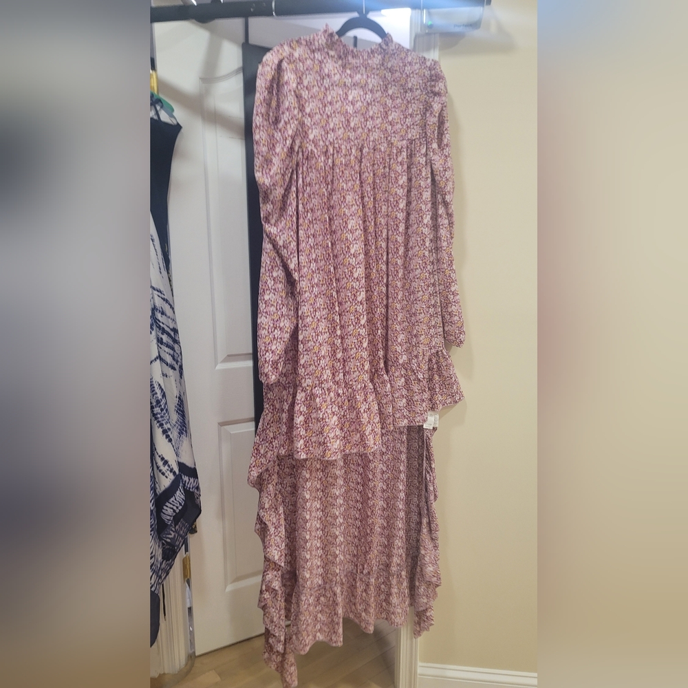 Missguided+ High Low Floral Skirt Dress - Pink and White